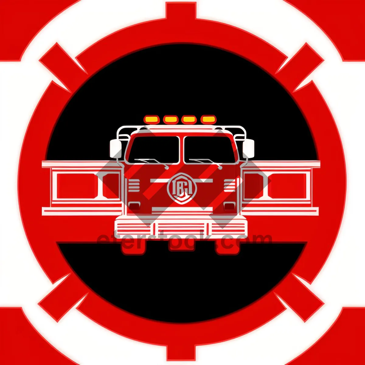 Picture of Fire Station Facility Symbol - Iconic Emblem and Flag