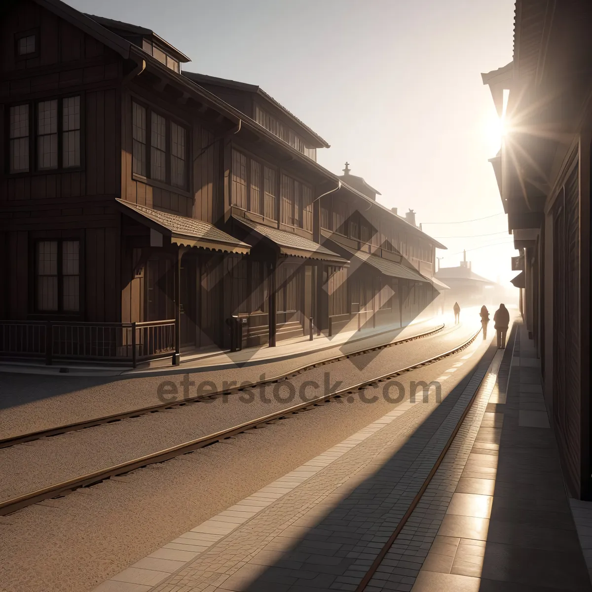 Picture of City Railway Terminal: Urban Transportation Hub with Tracks