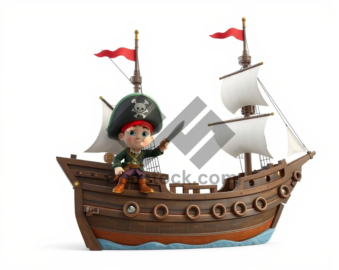 Picture of Pirate Ship on the High Seas
