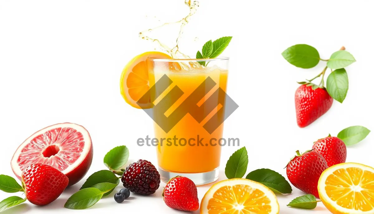 Picture of Tropical Fruit Juice with Fresh Berries and Citrus Slice