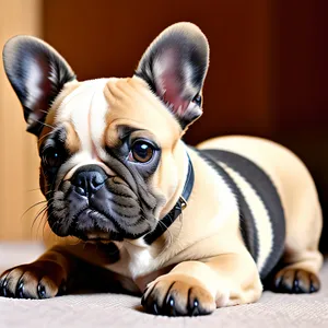 Bulldog puppy: Adorable, wrinkled, purebred canine companion