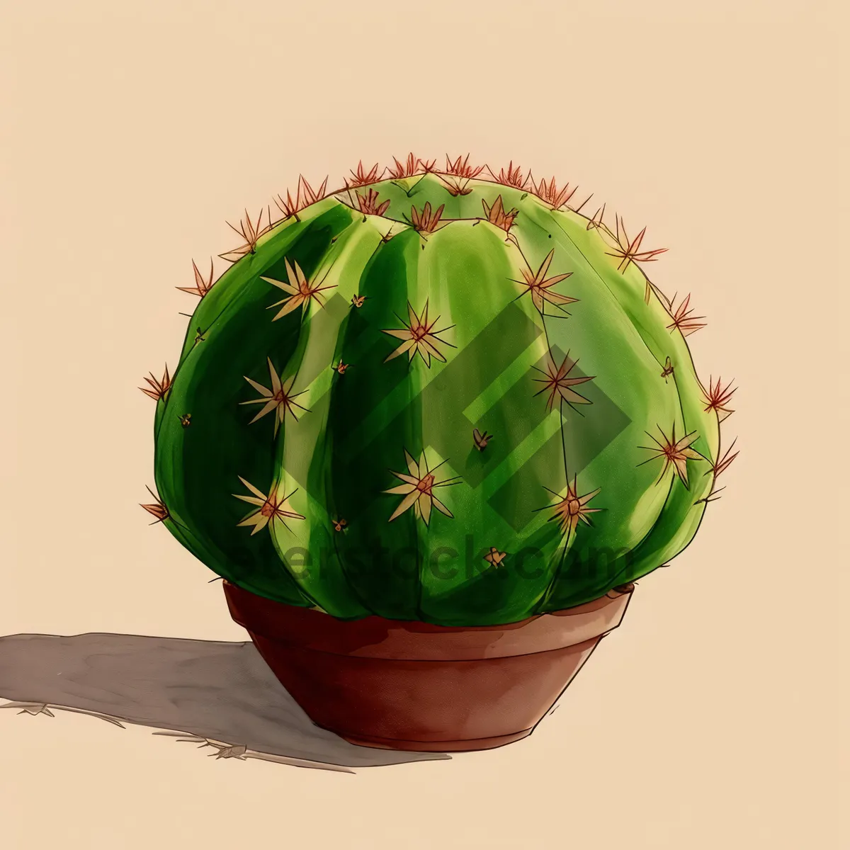 Picture of Festive Winter Cactus Decorative Ornament Sphere