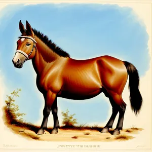 Wild stallion galloping through a scenic equestrian field