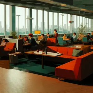 Modern Office Meeting Room with Team Collaboration