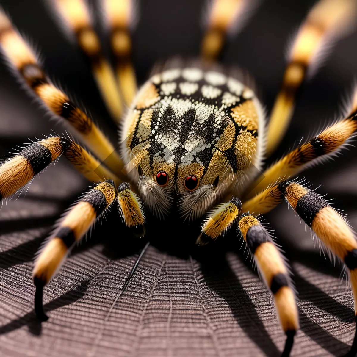 Picture of Garden Spider: Majestic Arachnid in Black and Gold