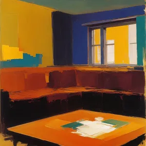 Modern luxury interior design with wood furniture and lamp