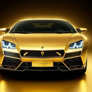 Sporty Luxury Car with Chrome Grille and Fast Speed