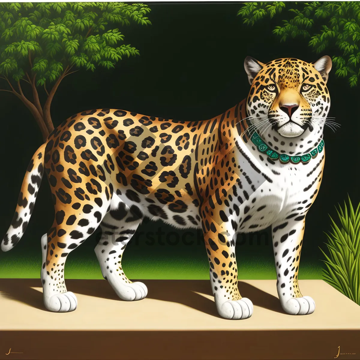 Picture of Jaguar Leopard: Powerful Predator Stalking Through Jungle