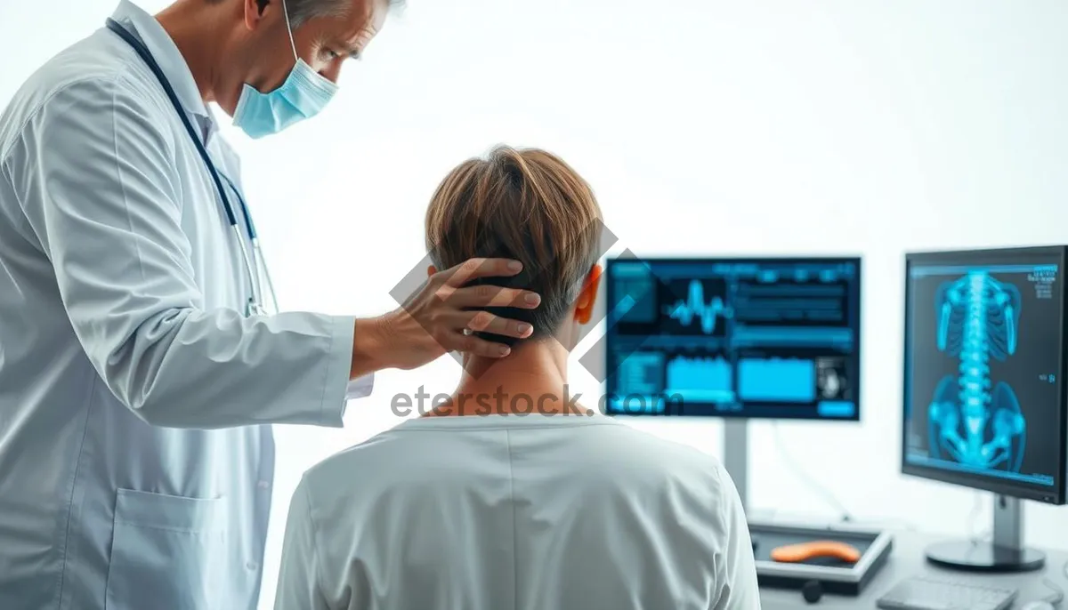 Picture of Happy Male Doctor in Office Smiling Professionally