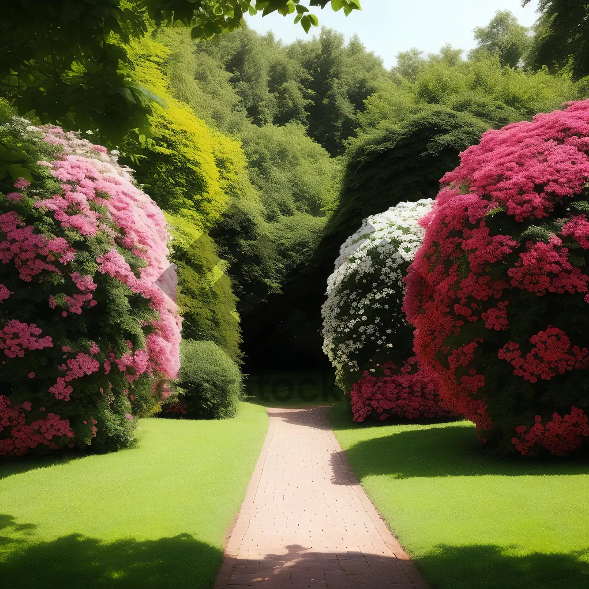 Picture of Colorful Hydrangea Bush in Summer Garden