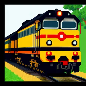 Railway Transport: Electric Locomotive on Tracks