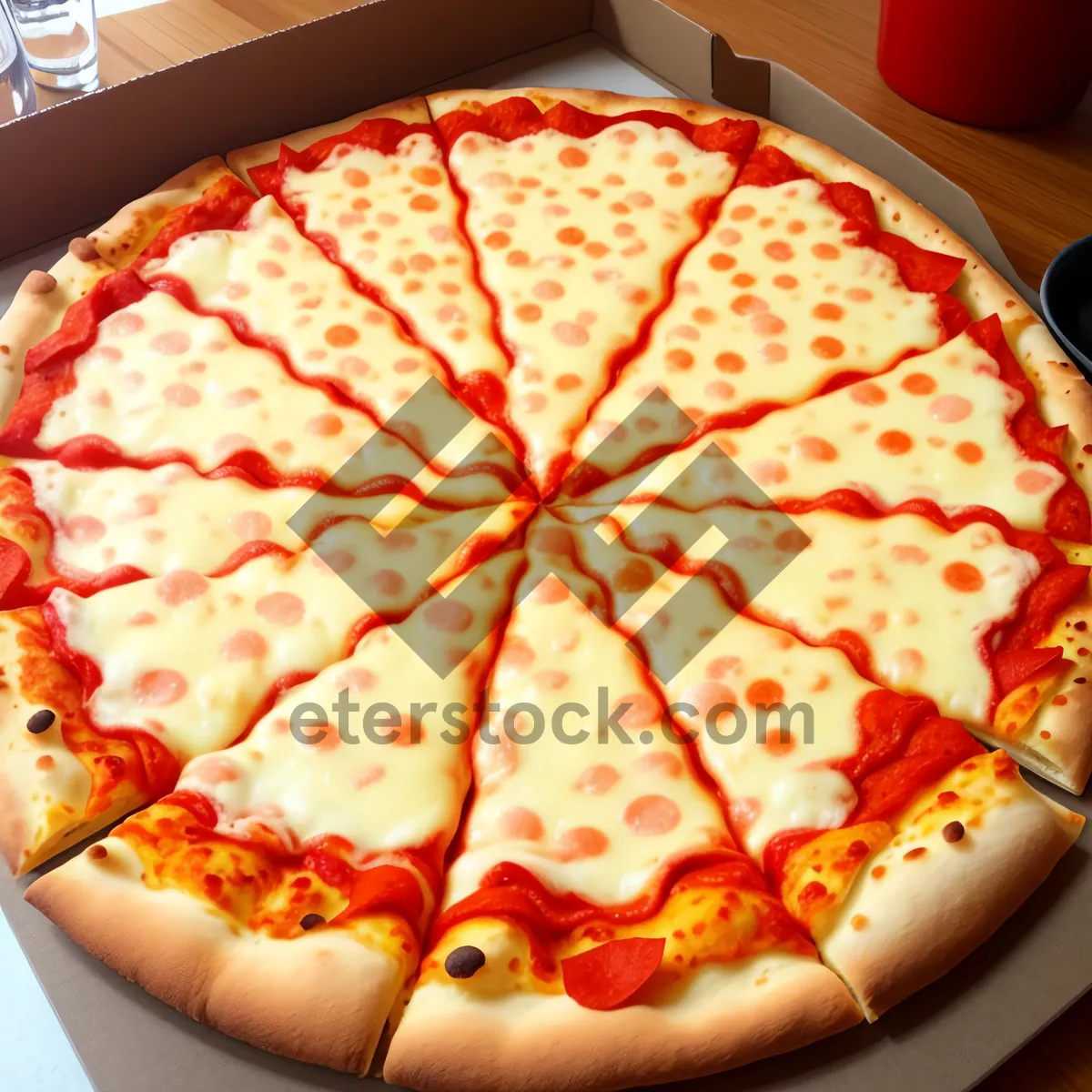 Picture of Delicious Pepperoni Pizza with Cheesy Mozzarella