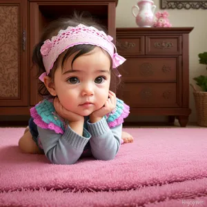 Adorable Baby in Bonnet: Innocence and Joy