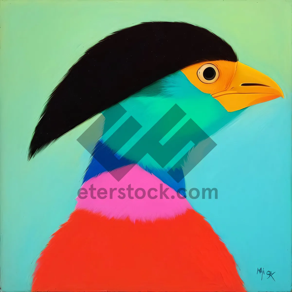 Picture of Vibrant Tropical Toucan in Yellow