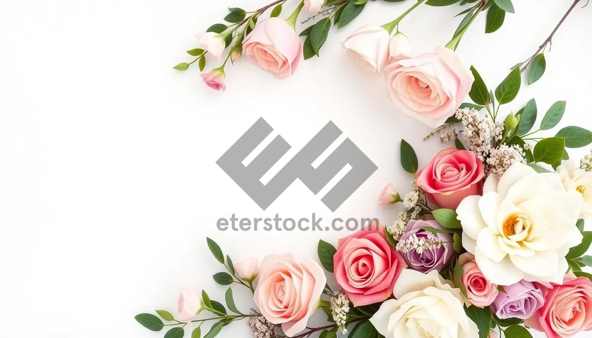 Picture of Summer Floral Wallpaper Design with Pink Roses