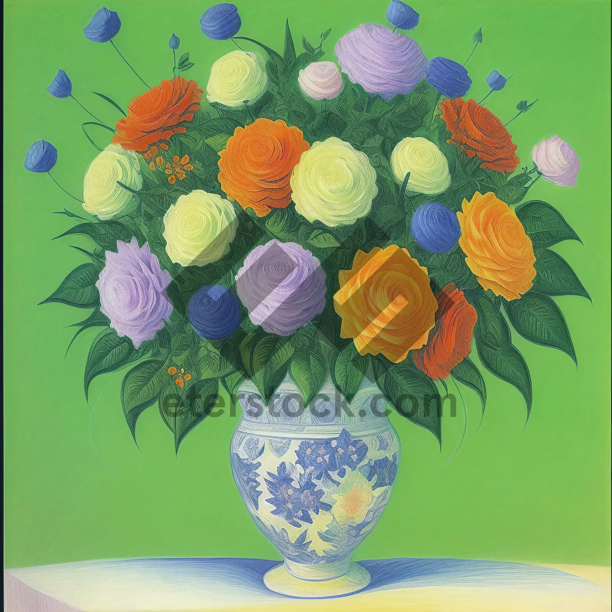 Picture of Vibrant Floral Glass Vase Decoration