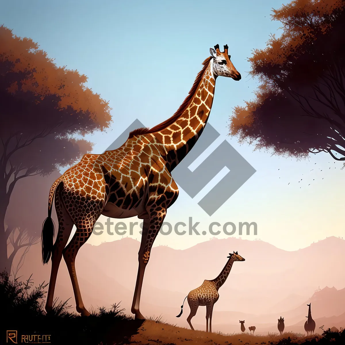 Picture of Majestic Giraffe in South African Safari Park