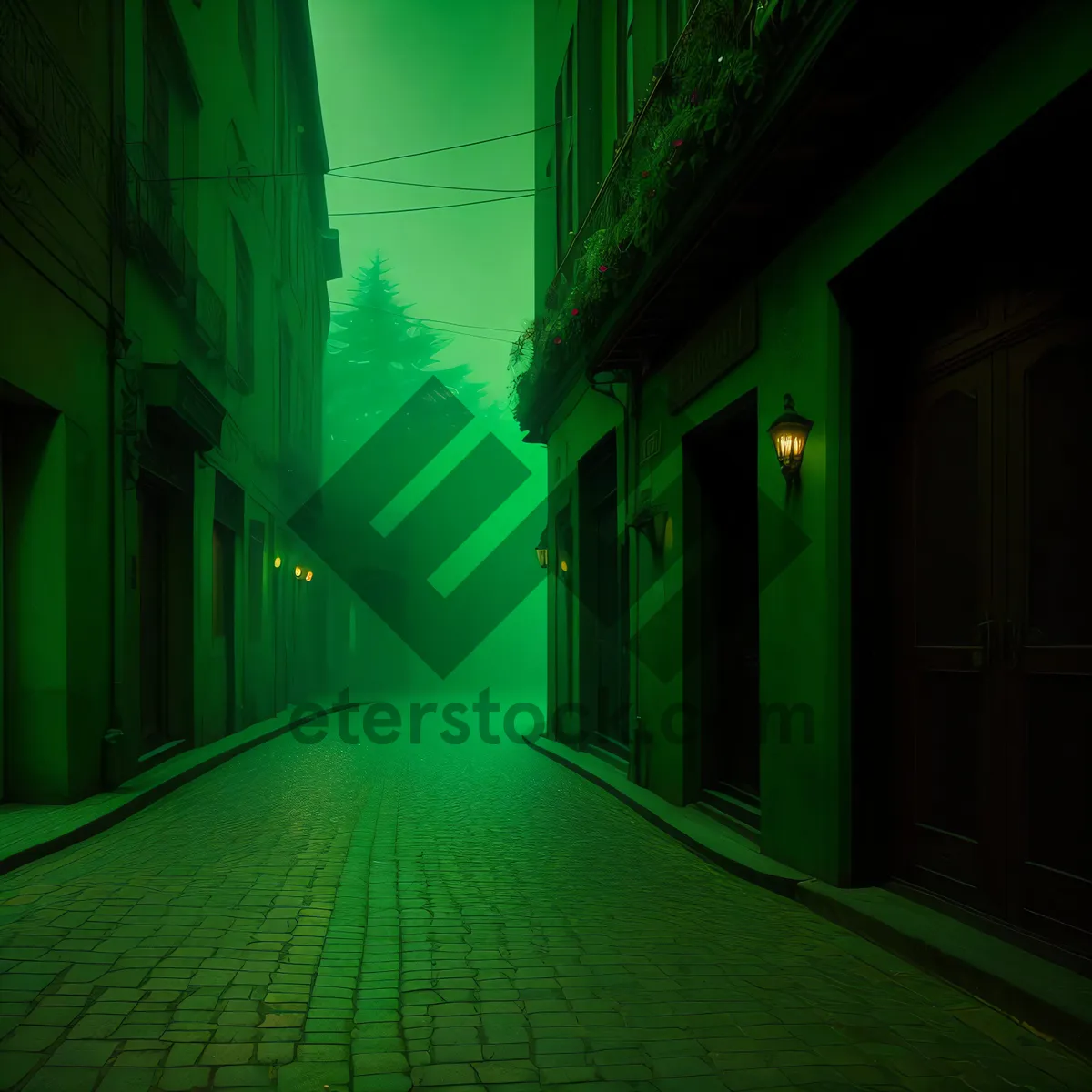 Picture of Majestic Architecture Illuminated in Tunnel-Like Hallway