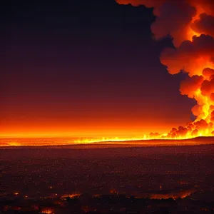 Fiery Sky: Vibrant Sunset Setting the Horizon Ablaze