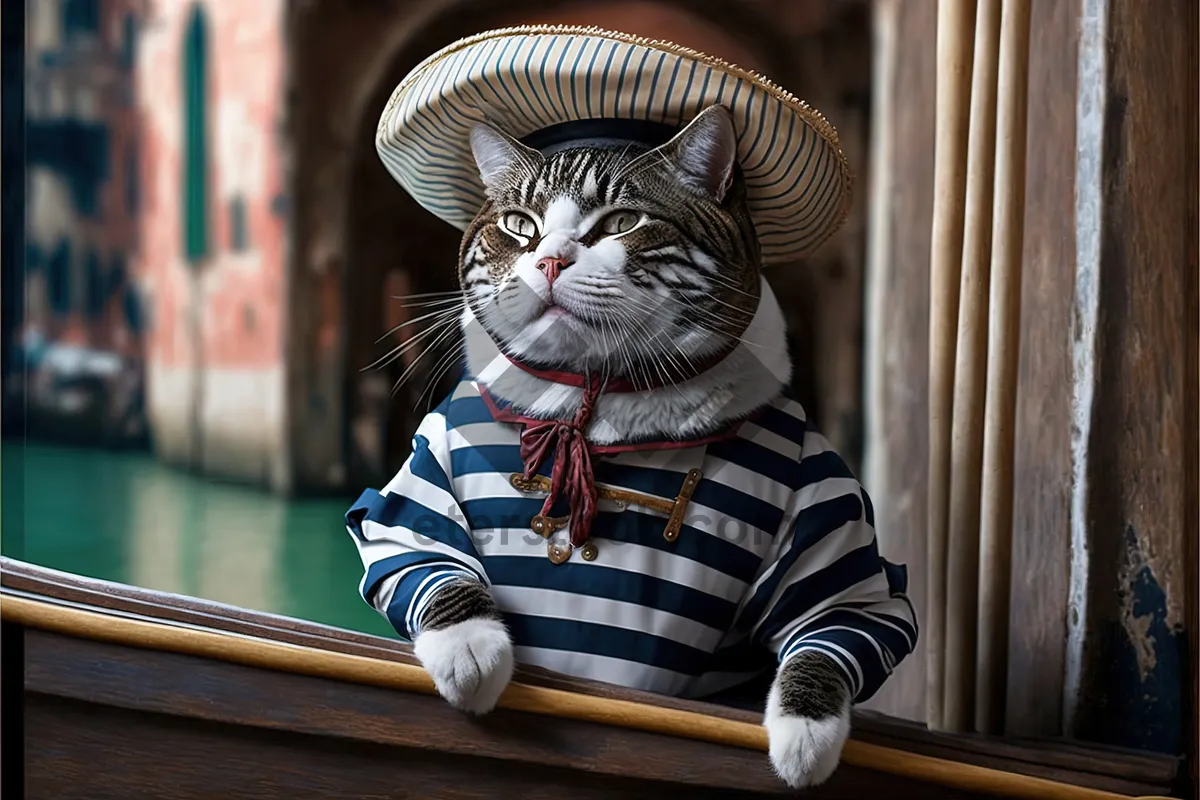 Picture of Curious gray tabby cat with adorable eyes