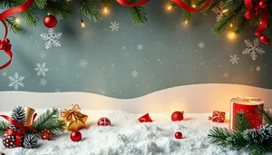 Snowflake Tree Ornament for Festive Greeting Card Design.
