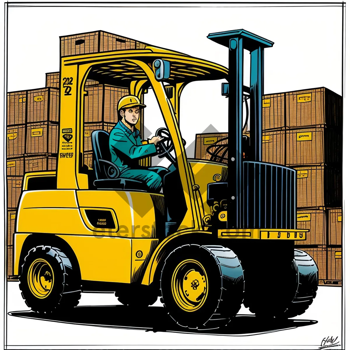 Picture of Industrial Forklift Truck: Efficient Heavy Equipment for Cargo Transport