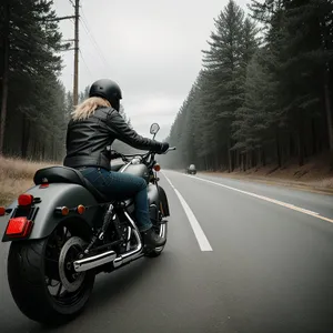 Speedy Motorcycle Race on Open Highway