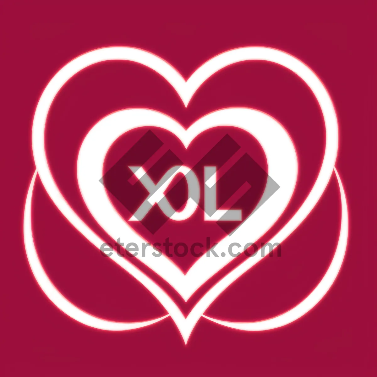 Picture of Glossy Love Icon Set - Heart Shaped Graphic Design