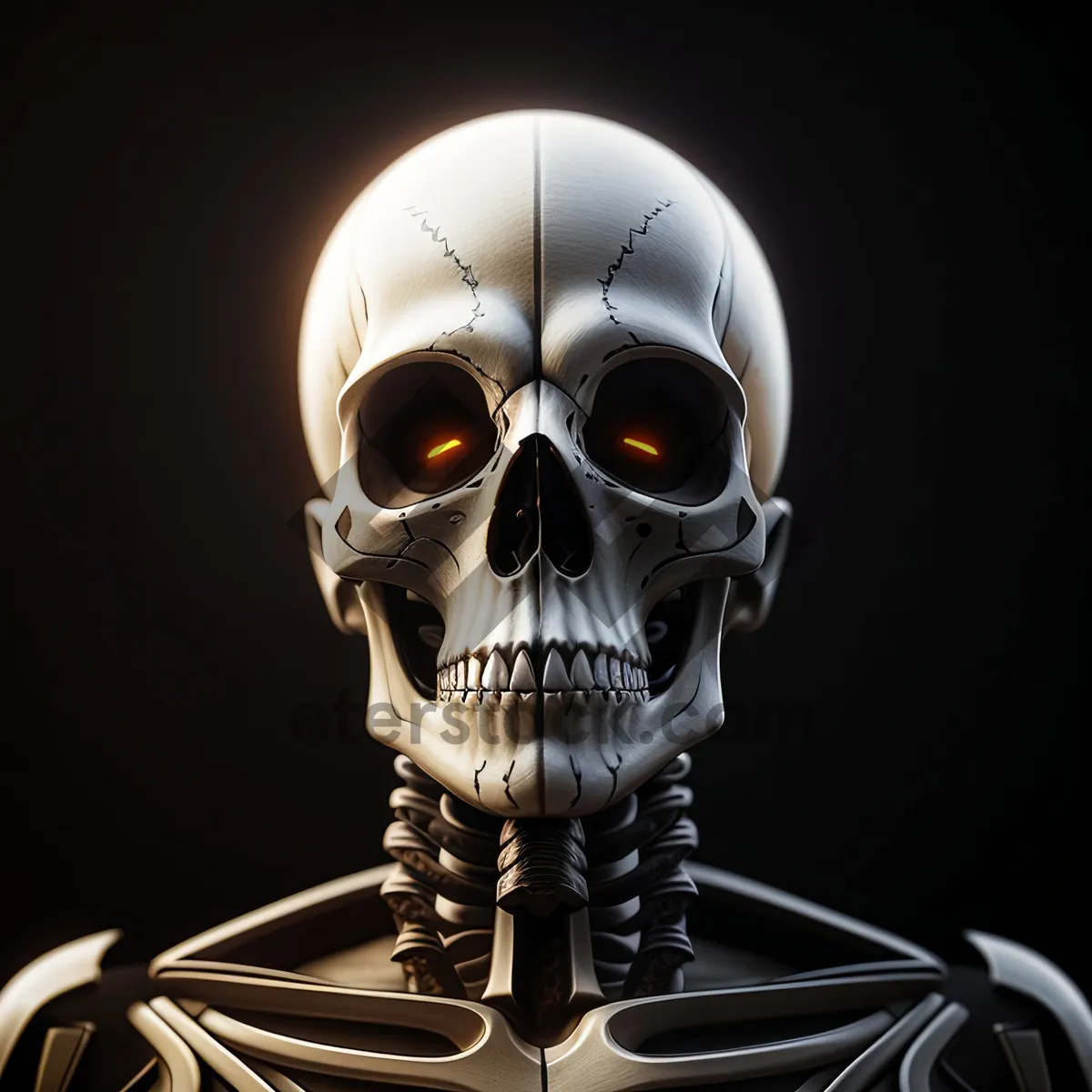 Picture of Spooky Pirate Skull Sculpture: Frightening Anatomy of Death