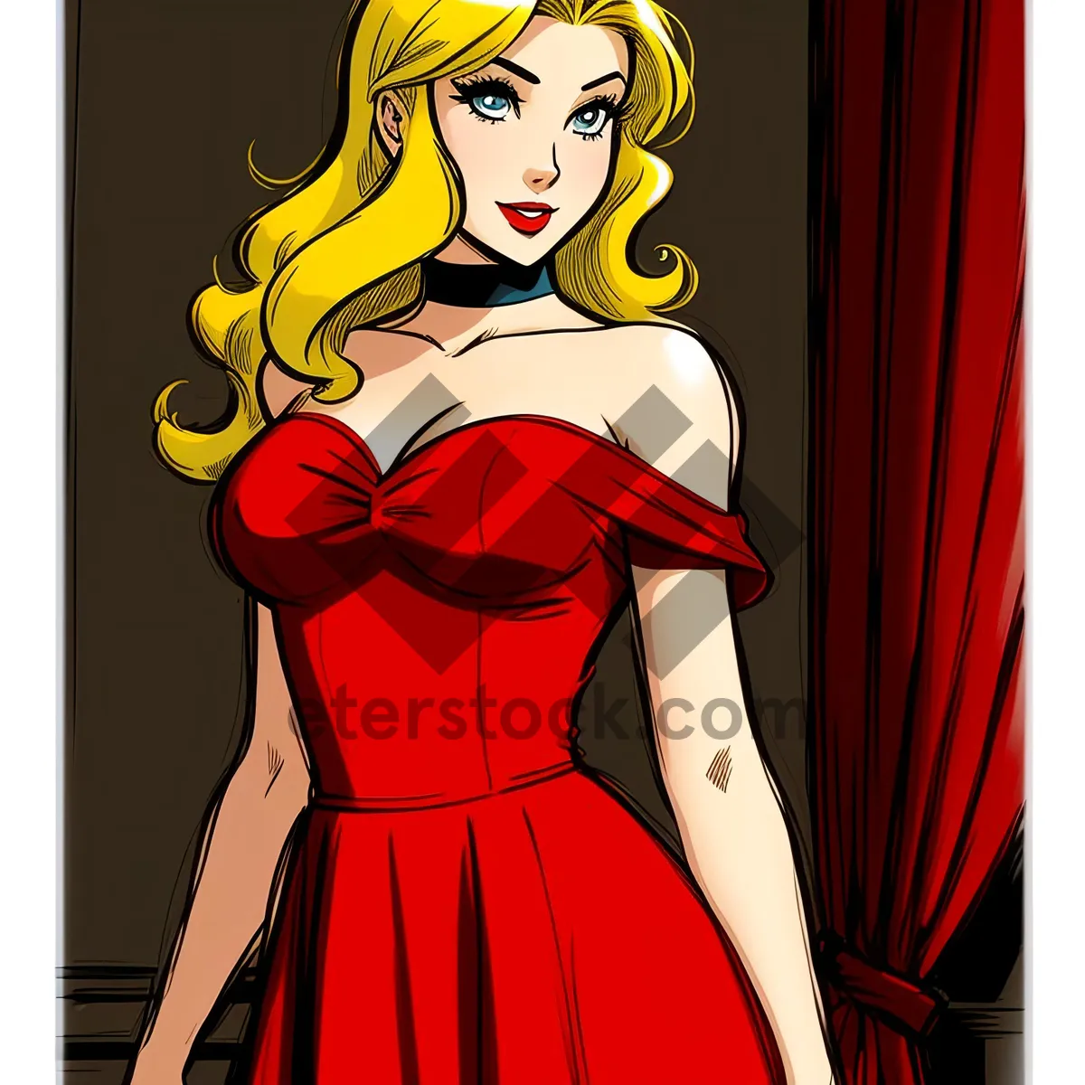 Picture of Seductive Cartoon Girl Art - Captivating and Playful