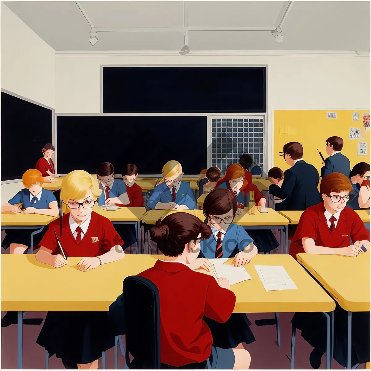 Picture of Corporate Meeting in Classroom: Teamwork at Work