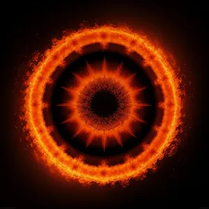 Laser Light Fractal Circle in Black