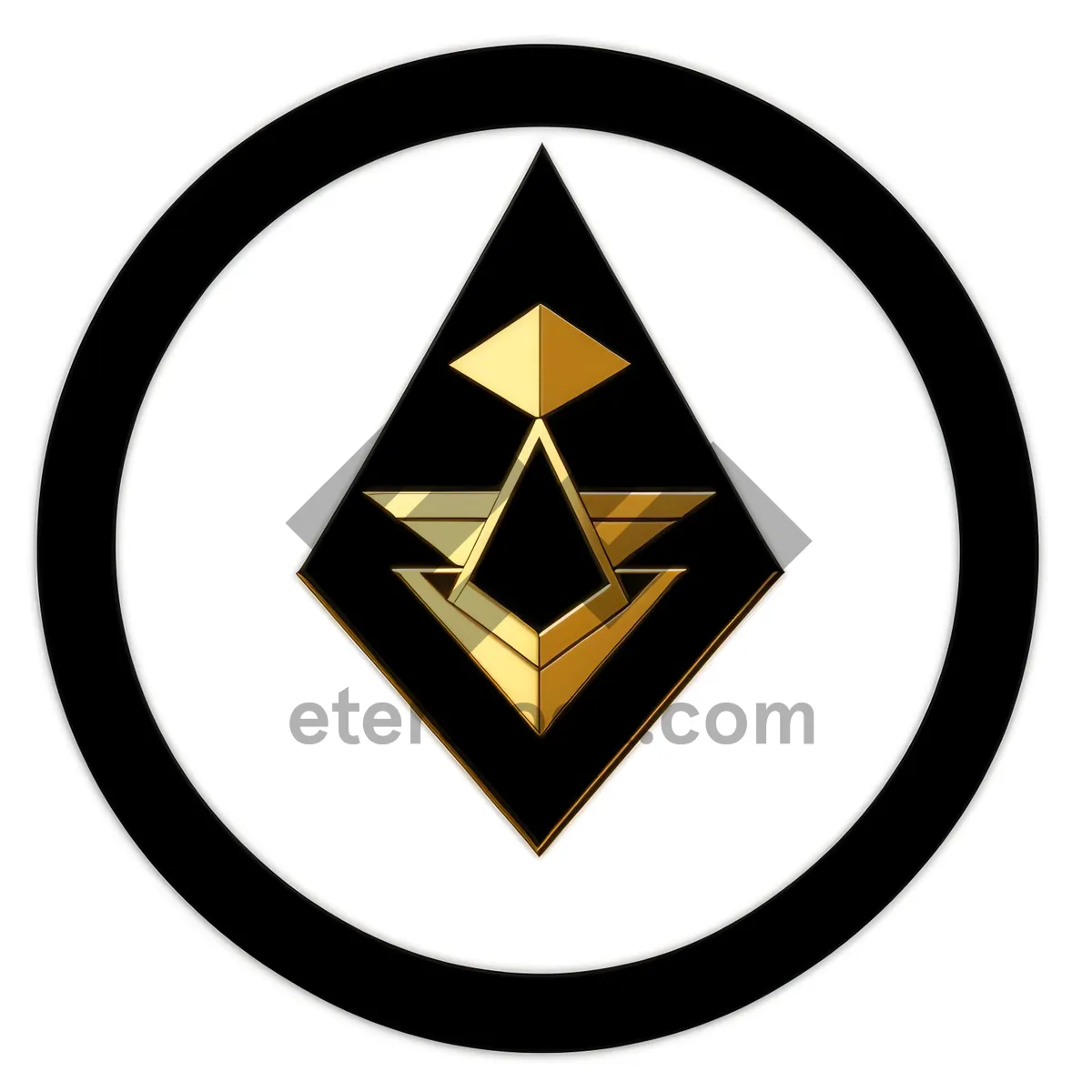 Picture of Shiny Black Heraldry Icon Button: Round Symbol for Web