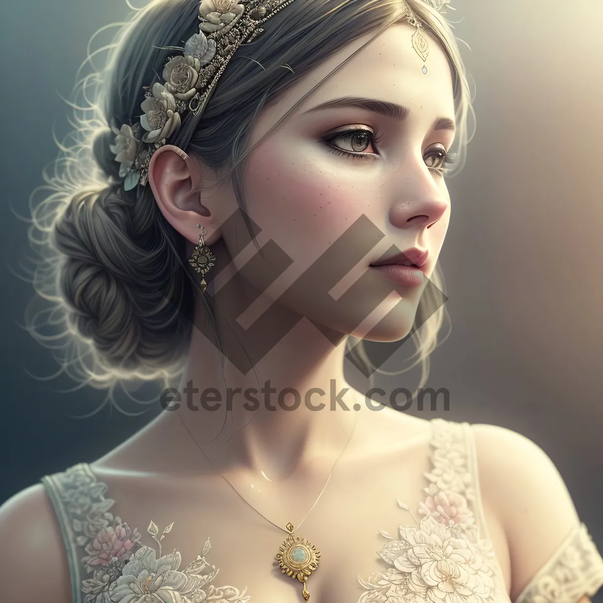 Picture of Regal Beauty: Crowned Princess in Fashion Portrait