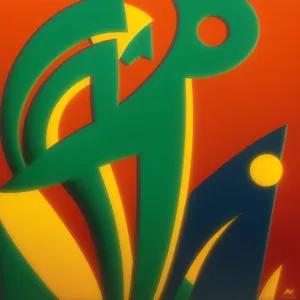 Orange graphic sign symbolizing modern design