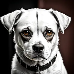 Adorable Purebred Bulldog Puppy Sitting with Wrinkles