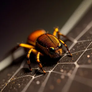 Yellow Ladybug Close-up: Vibrant Arthropod Insect Image