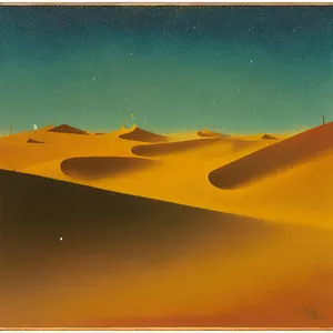 Orange Sunset Over Desert Dunes - Travel Adventure