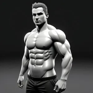 Muscular Black Male Model Erotic Portrait