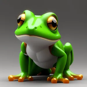 Frog Eye Bacteria Poison - 3D Cartoon Animal Drawing