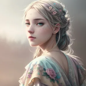 Glamorous princess with captivating blond hair and sensual eyes