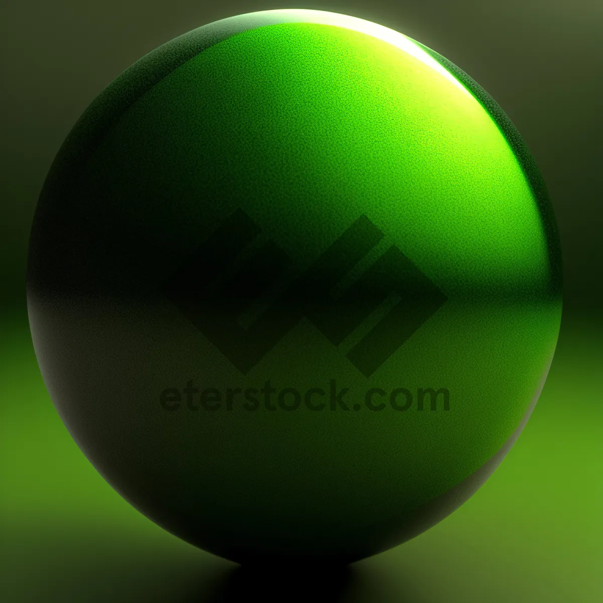 Picture of 3D Glass Sphere with Shiny Reflection.
