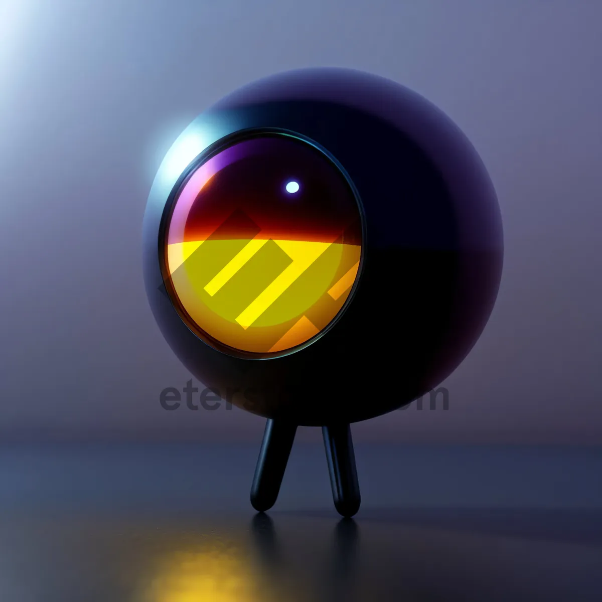 Picture of Shimmering Reflection: Orange Glass Sphere Button