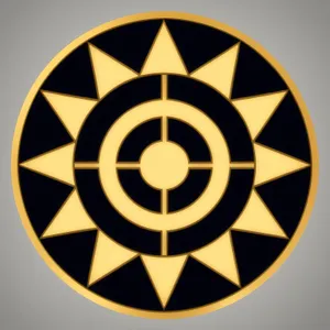 Shiny Black Hippie Circle Button Icon