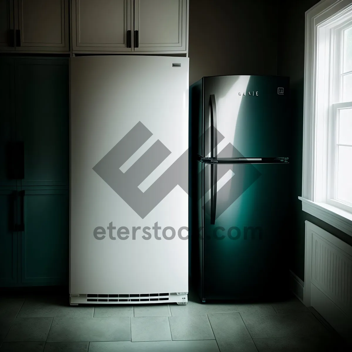 Picture of Modern White Refrigerator in Stylish Home Interior