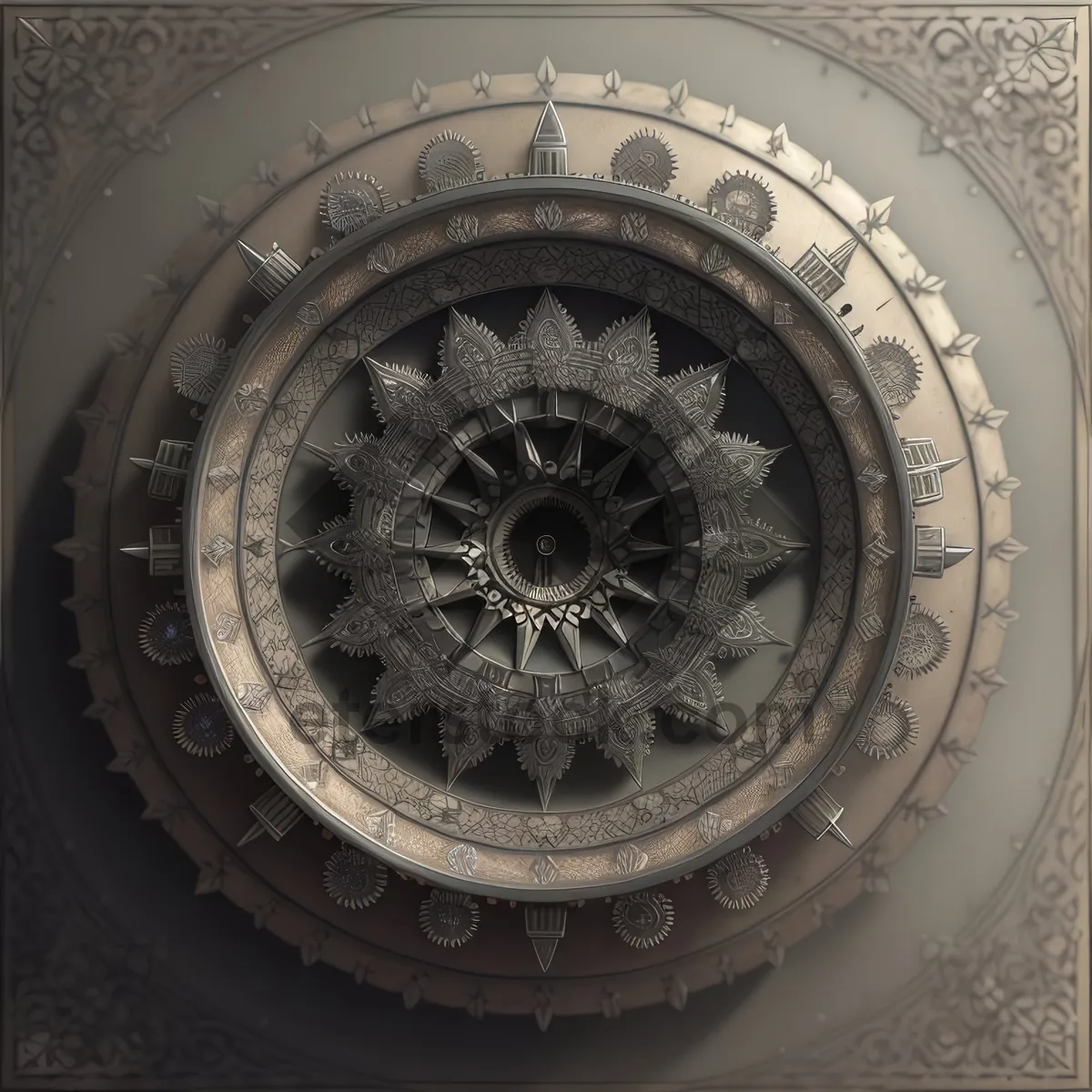 Picture of Vintage Mechanical Device with Coiled Flywheel Structure