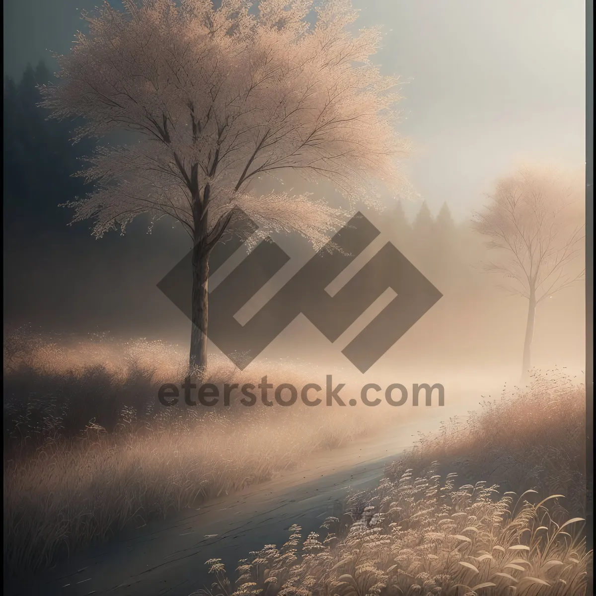Picture of Sunset over rural landscape with majestic sky