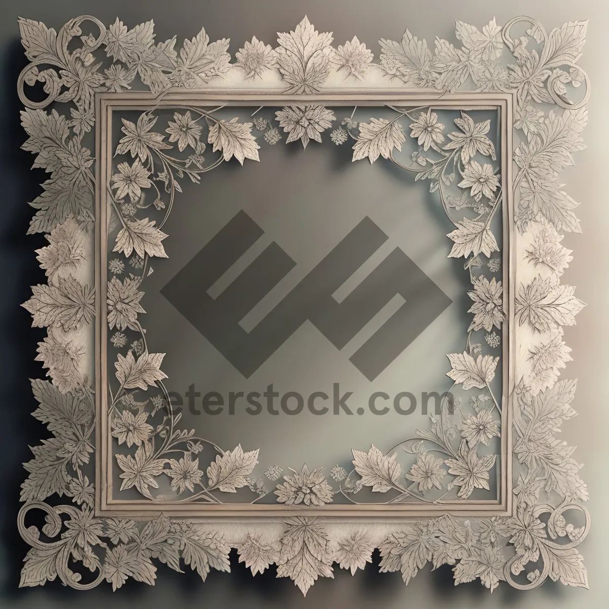 Picture of Ornate Vintage Border with Golden Lace Design