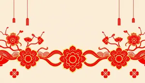 Vintage floral silhouette pattern with ornate border