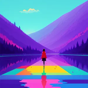 Vibrant Digital Art with Colorful Textured Design